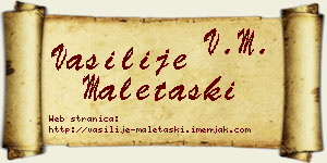 Vasilije Maletaški vizit kartica